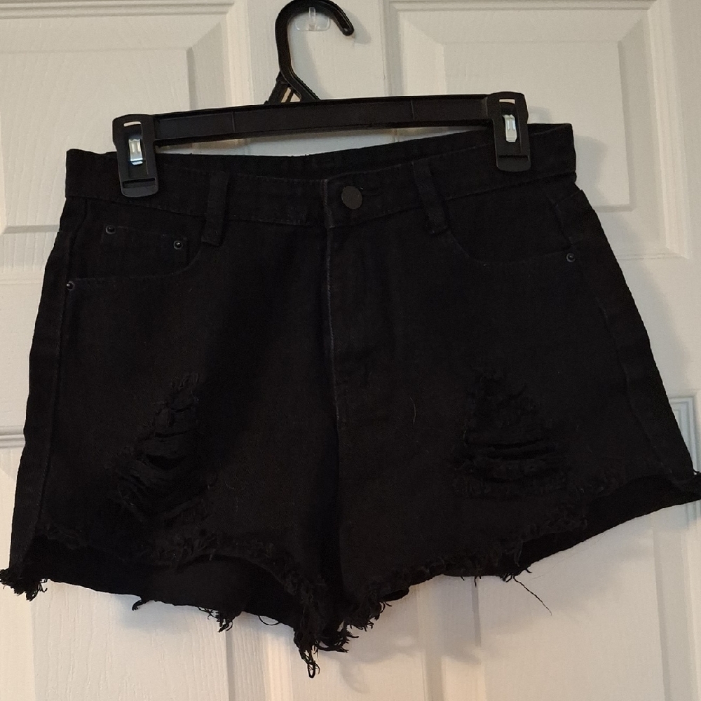SHEIN Black Jean Shorts Casual Style